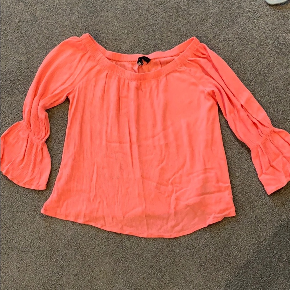 Off Shoulder Ruffle Sleeve Blouse